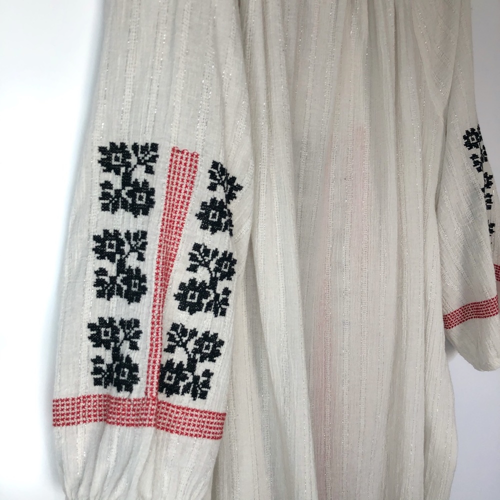 Topshop NWOT Boho Embroidered Dress with Tassels L - Picture 9 of 16